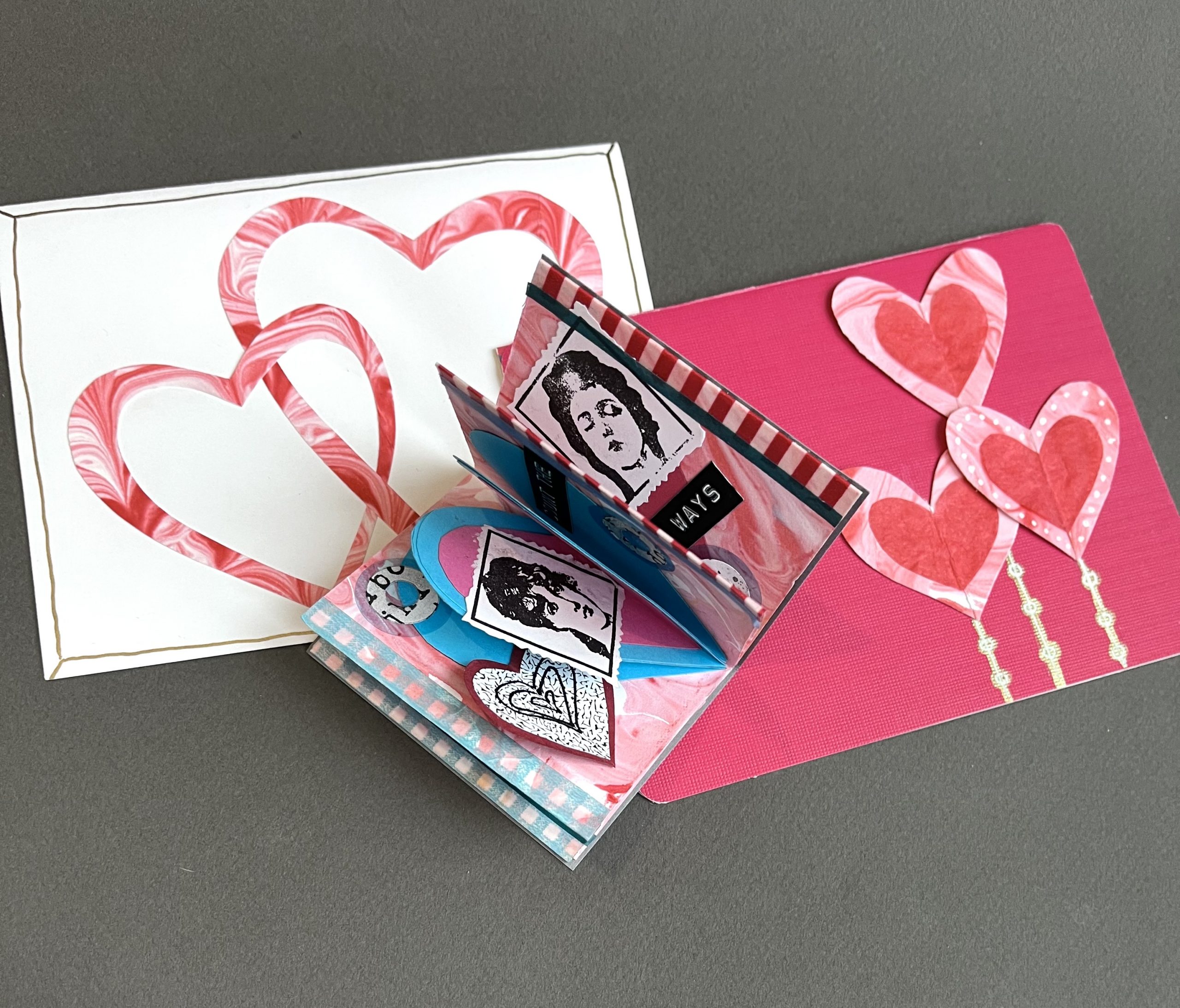Hand-Marbled Valentines and Zines